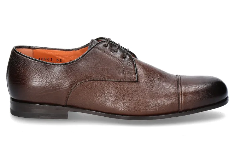 Herren Santoni Schnürer LEATHER ANTIK BROWN (42)