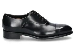 Herren Santoni Schnürer LEATHER BLACK DN01