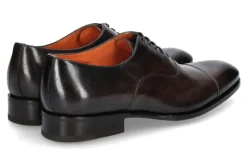 Herren Santoni Schnürer LEATHER DARK BROWN