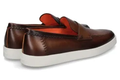 Herren Santoni Slipper LEAHTER BROWN