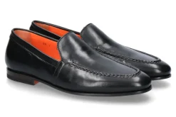 Herren Santoni Slipper LEATHER BLACK NAPPA