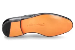 Herren Santoni Slipper LEATHER BLACK NAPPA