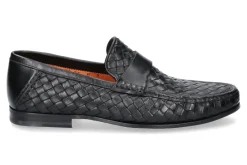 Herren Santoni Slipper LEATHER BLACK (42½)