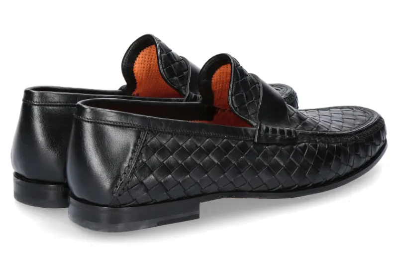 Herren Santoni Slipper LEATHER BLACK (42½)