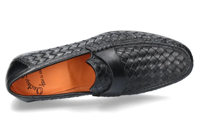 Herren Santoni Slipper LEATHER BLACK (42½)