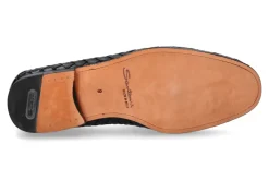 Herren Santoni Slipper LEATHER BLACK (42½)