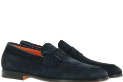 Herren Santoni Slipper VELOUR BLU