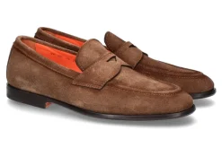 Herren Santoni Slipper VELOUR BROWN