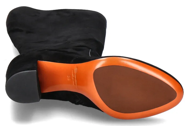 Damen Santoni Stiefel VELOURSLEDER SCHWARZ (40)