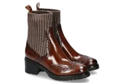 Damen Santoni Stiefelette STRICK MORO- braun