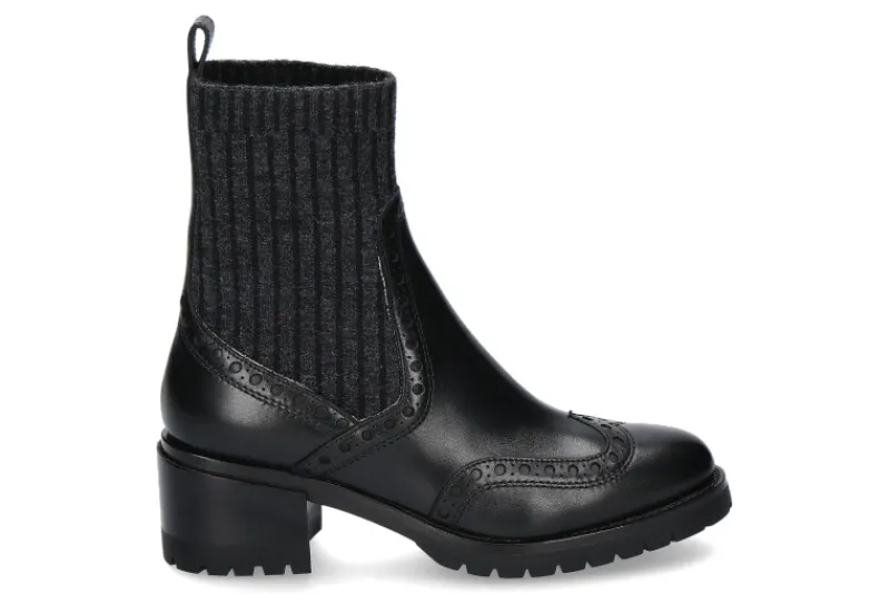 Damen Santoni Stiefelette STRICK BLACK- schwarz