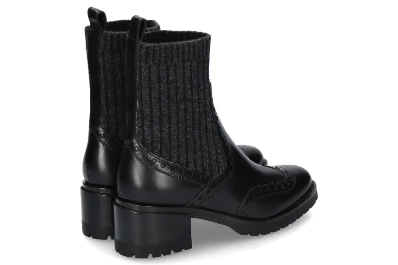 Damen Santoni Stiefelette STRICK BLACK- schwarz