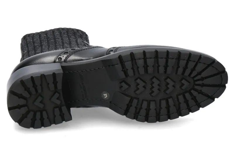 Damen Santoni Stiefelette STRICK BLACK- schwarz