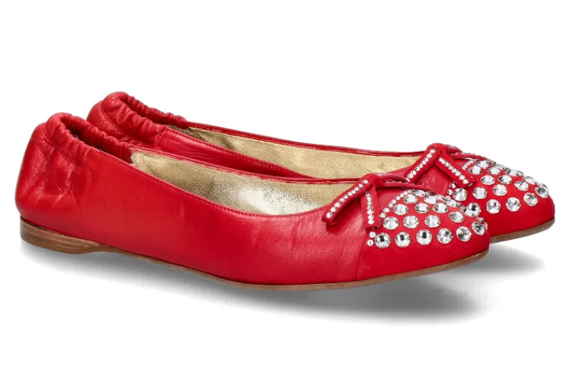 Damen ScarpaRossa Ballerina CAMOSCIO ROSSO ALASKA CRYSTAL (39)
