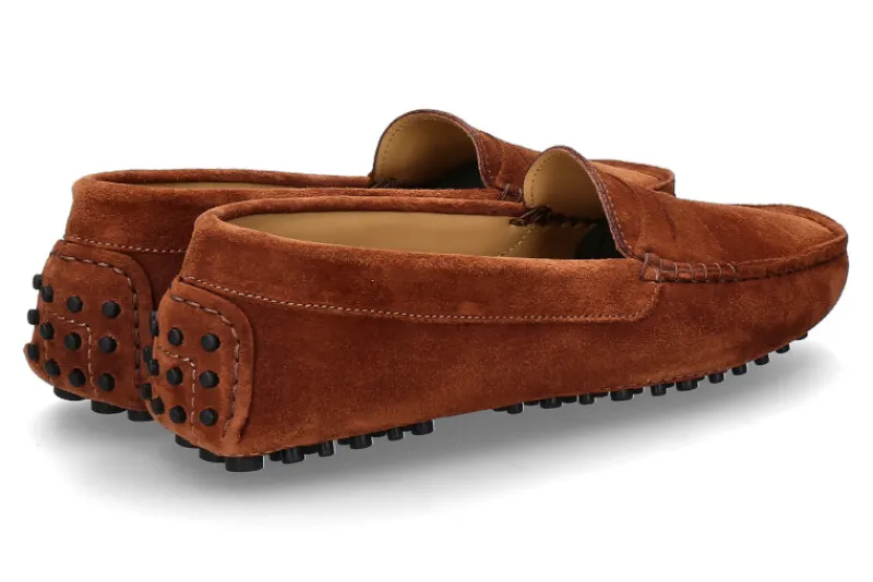 Damen ScarpaRossa Damen-Mokassin GOMERA DRIVER VELOURS- mittelbraun