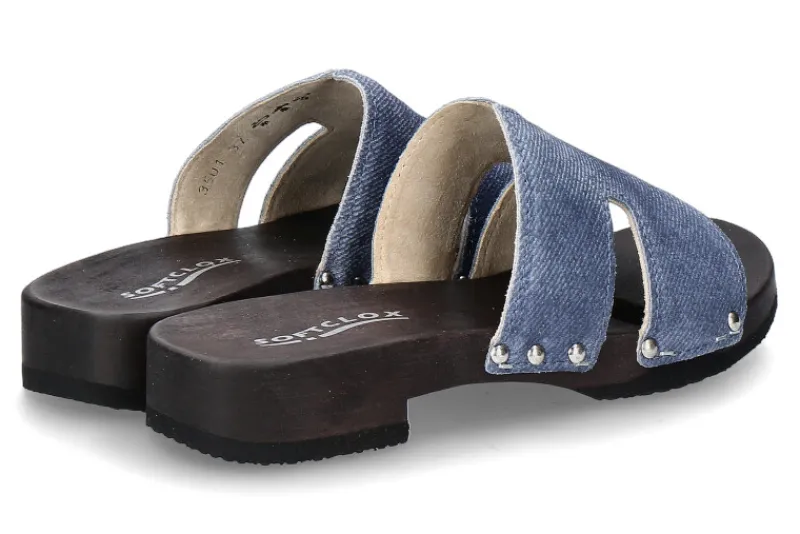 Damen Softclox Pantolette BLIDA JEANSLOOK- dunkelblau