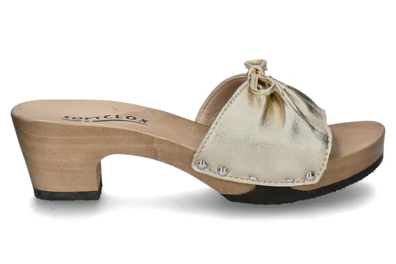 Damen Softclox Pantolette KIRSTEN SHINY SOFTNAPPA- gold