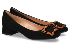 Damen Status Pumps CAMOSCIO NERO/LEO- schwarz