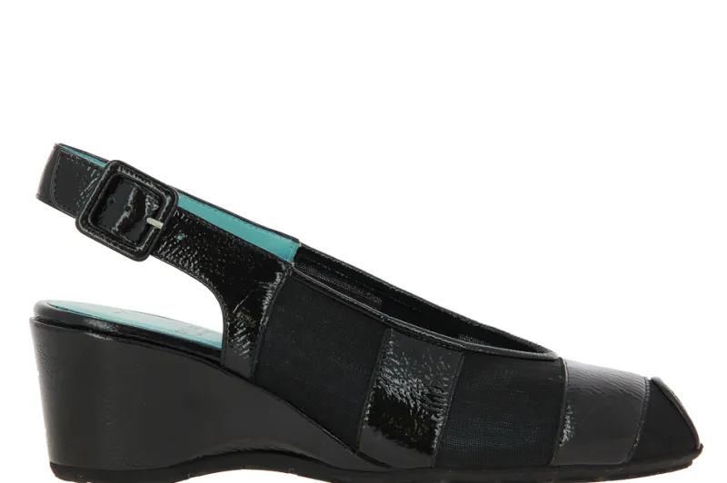 Damen Thierry Rabotin Slingpumps LACKLEDER MESH CINDY NERO