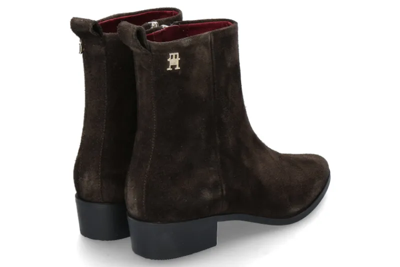 Damen Tommy Hilfiger Damen- Stiefelette COWBOY FLAT SUEDE- dark coffee/braun