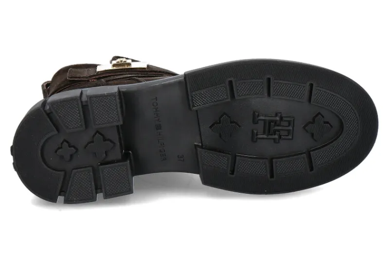 Damen Tommy Hilfiger Damen- Stiefelette BIKER BRUSHED SUEDE- dark coffee/dunkelbraun