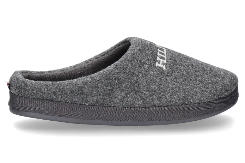 Herren Tommy Hilfiger Herren Hausschuhe WARM FELT -dark ash