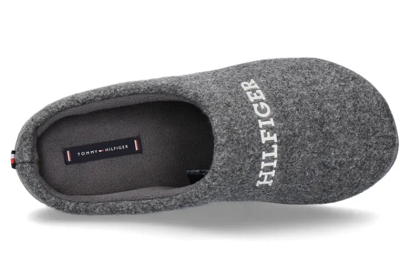Herren Tommy Hilfiger Herren Hausschuhe WARM FELT -dark ash