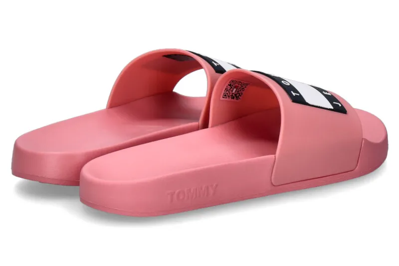 Damen Tommy Hilfiger Tommy Jeans by Damen- Pantolette FLAG POOL SLIDE tickled pink