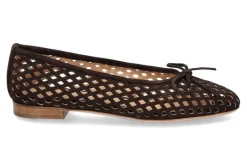 Damen Unützer Ballerina CAMOSCIO PERFORATO- chocolate