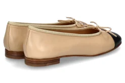Damen Unützer Ballerina CLASSIC NAPPA- beige/ black