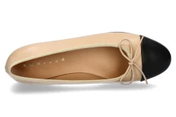 Damen Unützer Ballerina CLASSIC NAPPA- beige/ black
