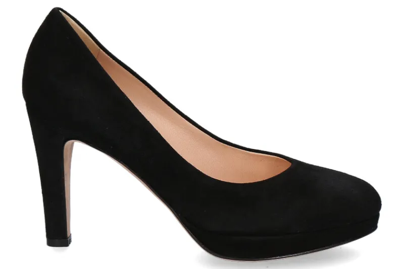 Damen Unützer Plateaupumps CAMOSCIO NERO- schwarz