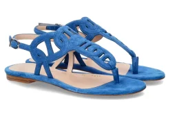 Damen Unützer Sandale VELOURS AZURRO- blau