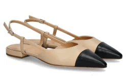 Damen Unützer Slingballerina NAPPA 141- beige/ black