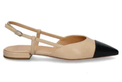 Damen Unützer Slingballerina NAPPA 141- beige/ black