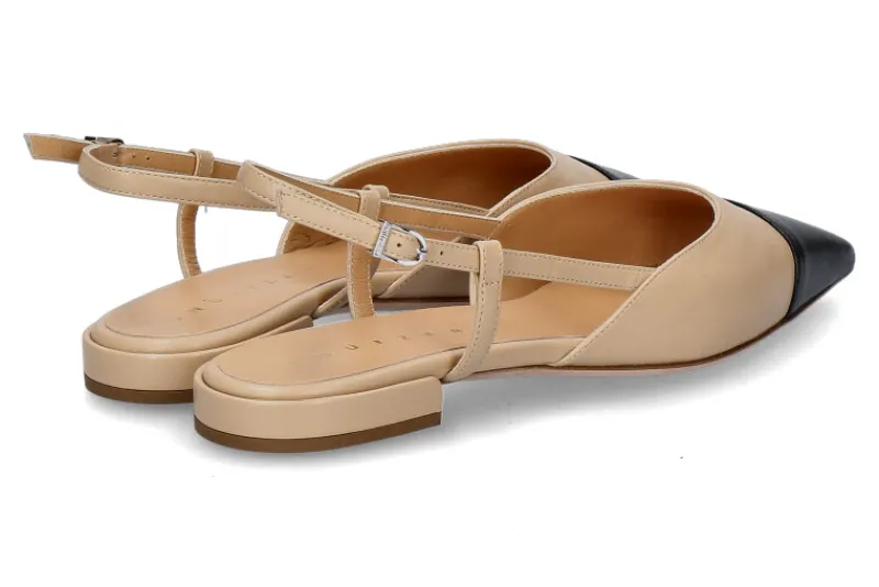 Damen Unützer Slingballerina NAPPA 141- beige/ black
