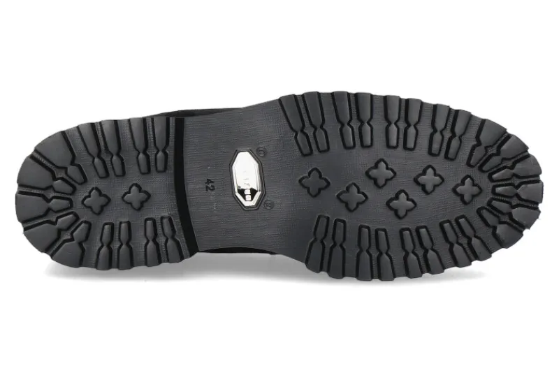 Damen Unützer Slipper gefüttert CAMOSCIO NERO AGNELLO NUTRIA