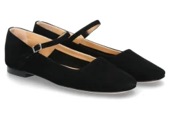 Damen Unützer Spangenballerina CAMOSCIO- black/schwarz