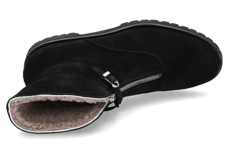 Damen Unützer Stiefelette gefüttert CAMOSCIO NERO
