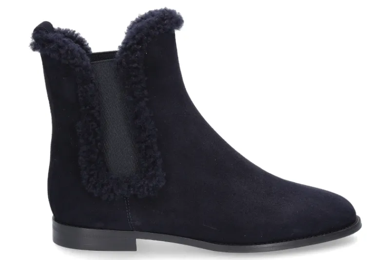 Damen Unützer Stiefelette warmgefüttert CAMOSCIO NAVY AGNELLO NAVY