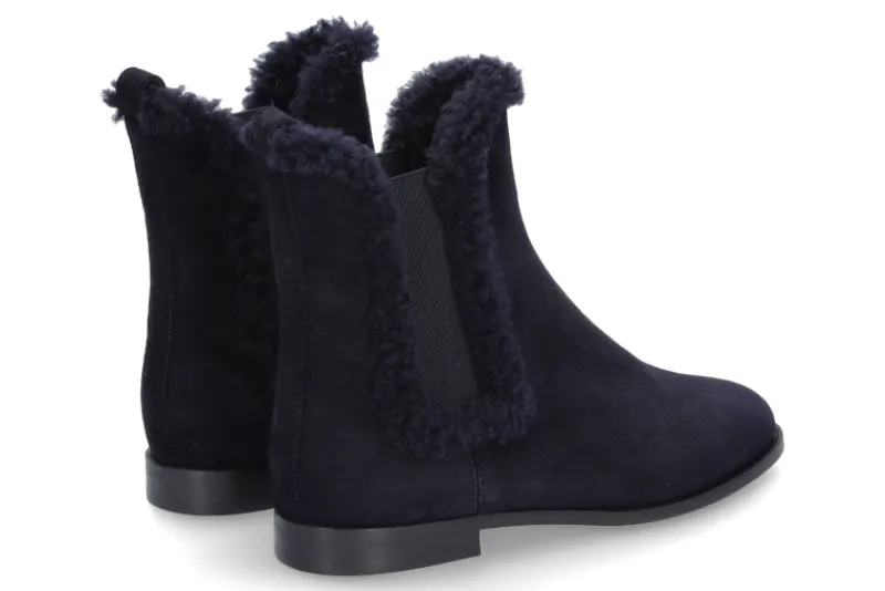 Damen Unützer Stiefelette warmgefüttert CAMOSCIO NAVY AGNELLO NAVY