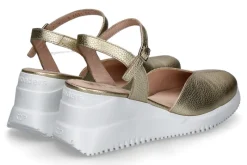 Damen Wonders Sandalette MIAMI Glattleder gold