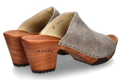 Damen woody Holzpantolette ELLY VELOUR SAND