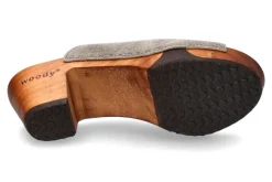 Damen woody Holzpantolette ELLY VELOUR SAND