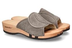 Damen woody Holzpantolette VANESSA VELOUR SAND